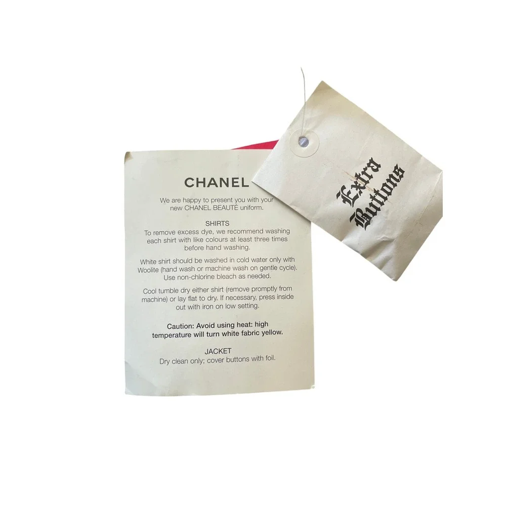Chanel Beaute Vintage 1999 Uniform Blazer Jacket Black Shawl Collar Size 4